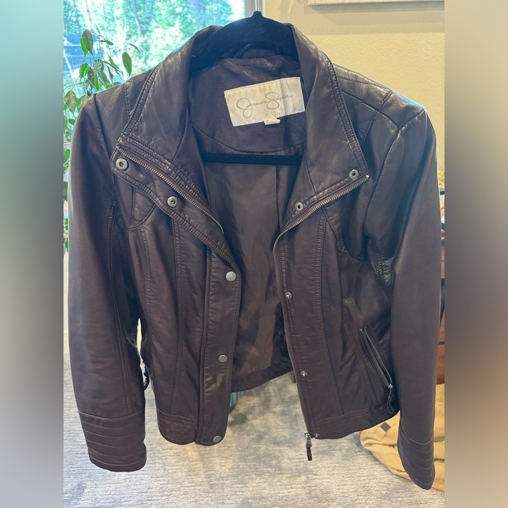 Faux leather jacket small